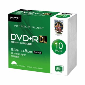 HIDISC DVD+R DL 8倍速対応 8.5GB 1回 データ記録用 インクジェットプリンタ対応10枚 スリムケース入り HDVD+R85HP10SC(代引不可)