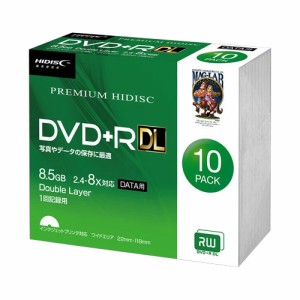 HIDISC DVD+R DL 8倍速対応 8.5GB 1回 データ記録用 インクジェットプリンタ対応10枚 スリムケース入り HDVD+R85HP10SC(代引不可)【送料