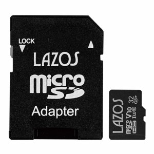 【20個セット】 Lazos 高耐久microSDカード 32GB 紙パッケージ L-B32MSD10-U3V10X20(代引不可)【送料無料】