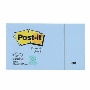 3M Post-it ポストイット 再生紙 ノート ブルー 3M-655RP-B(代引不可)