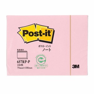 3M Post-it ポストイット 再生紙 ノート ピンク 3M-657RP-P(代引不可)