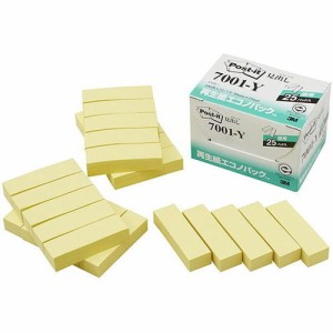 3M Post-it ポストイット 再生紙エコノパック 見出し 3M-7001-Y(代引不可)