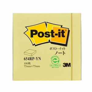 3M Post-it ポストイット 再生紙 ノート イエロー 3M-654RP-YN(代引不可)