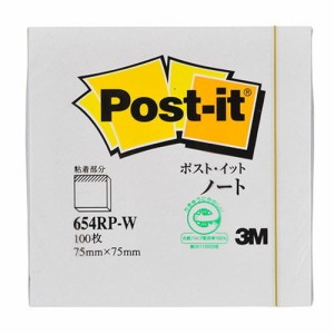 3M Post-it ポストイット 再生紙 ノート ホワイト 3M-654RP-W(代引不可)