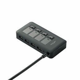 エレコム USB3.0対応個別スイッチ付き4ポートUSBハブ U3H-S409SBK【送料無料】