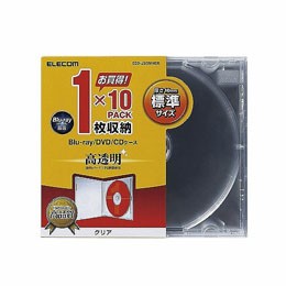 エレコム Blu-ray/DVD/CDケース(標準/PS/1枚収納) CCD-JSCN10CR【送料無料】