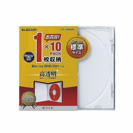 エレコム Blu-ray/DVD/CDケース(標準/PS/1枚収納) CCD-JSCN10WH【送料無料】