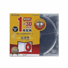 エレコム Blu-ray/DVD/CDケース(標準/PS/1枚収納) CCD-JSCN30CR【送料無料】