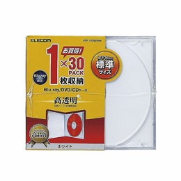 エレコム Blu-ray/DVD/CDケース(標準/PS/1枚収納) CCD-JSCN30WH【送料無料】