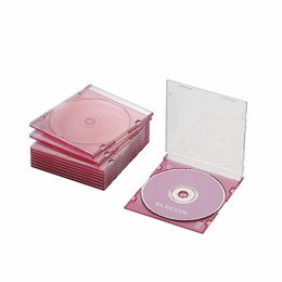 エレコム Blu-ray/DVD/CDケース(スリム/PS/1枚収納) CCD-JSCS10CPN
