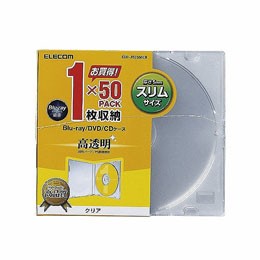 エレコム Blu-ray/DVD/CDケース(スリム/PS/1枚収納) CCD-JSCS50CR