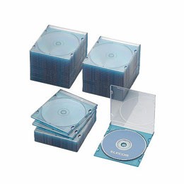 エレコム Blu-ray/DVD/CDケース(スリム/PS/1枚収納) CCD-JSCS50CBU