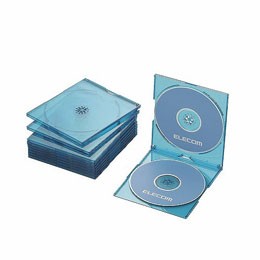 エレコム Blu-ray/DVD/CDケース(スリム/PS/2枚収納) CCD-JSCSW10CBU【送料無料】