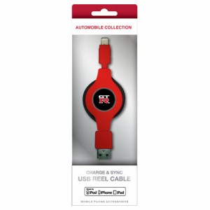 NISSAN 公式ライセンス品 GT-R CHARGE & SYNC USB REEL CABLE FOR IPHONE RED NRMUJ-RRD【送料無料】