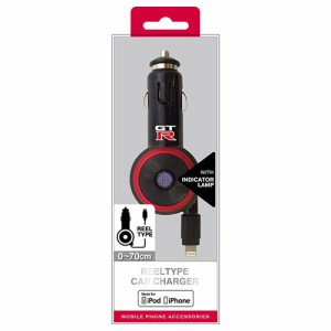 NISSAN 公式ライセンス品 GT-R REEL CAR CHARGER FOR IPHONE BLACK NRMDJ-R1BK