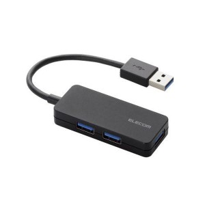 エレコム 3ポートUSB3.0ハブ(ケーブル固定タイプ) U3H-K315BBK【送料無料】