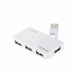 エレコム USB2.0ハブ(ケーブル収納タイプ) U2H-YKN4BWH【送料無料】