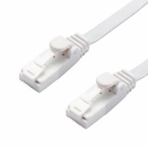 エレコム LANケーブル CAT6A 爪折れ防止 フラット 2m ホワイト LD-GFAT WH20 LD-GFAT WH20 パソコン(代引不可)