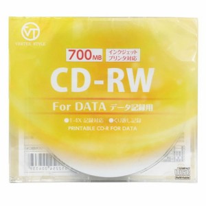 VERTEX CD-RW(Data) 繰り返し記録用 700MB 1-4倍速 1P(ホワイト) 1CDRWD.700MBCA CD-Rメディア VERTEX(代引不可)