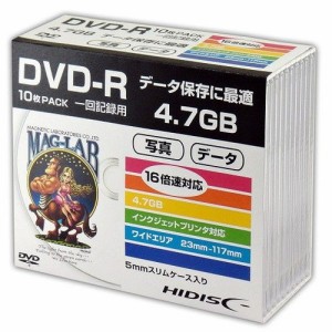 HIDISC DVD-R データ用5mmスリムケース10P HDDR47JNP10SC パソコン ドライブ DVDメディア HIDISC(代引不可)