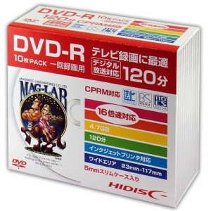 HIDISC DVD-R 録画用5mmスリムケース10P HDDR12JCP10SC パソコン ドライブ DVDメディア HIDISC(代引不可)