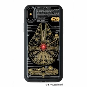 STAR WARS スター ウォーズ グッズコレクション FLASH M-FALCON 基板アート iPhone Xケース 黒 F10B スマートフォン タブレット(代引不可