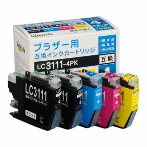 ワールドビジネスサプライ ブラザー用 互換インクカートリッジ LC3111-4PK ブラックおまけ付き5本セット LNBR3111/4PBK+1(代引不可)