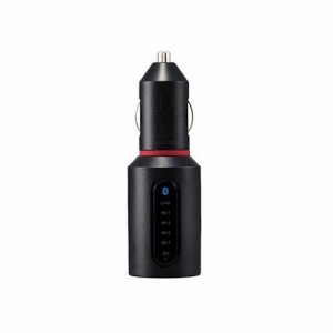 エレコム FMトランスミッター Bluetooth USB2ポート付 2.4A おまかせ充電 4チャンネル ブラック LAT-FMBT03BK(代引不可)