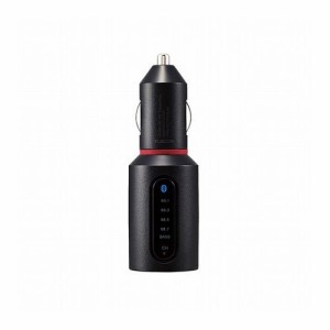 エレコム FMトランスミッター Bluetooth USB2ポート付 3.4A おまかせ充電 重低音モード付 4チャンネル ブラック LAT-FMBTB04BK(代引不可)
