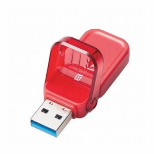 エレコム USBメモリー USB3.1(Gen1)対応 フリップキャップ式 64GB レッド MF-FCU3064GRD(代引不可)