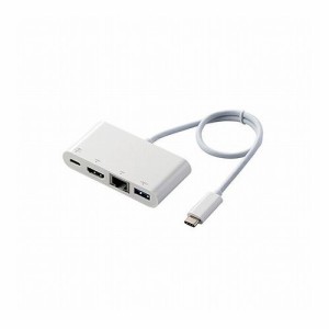 エレコム Type-Cドッキングステーション PD対応 充電用Type-C1ポート USB(3.1)1ポート HDMI1ポート LANポート 30cmケーブル ホワイト DST