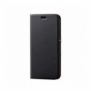 エレコム iPhone 11 ソフトレザーケース 磁石付 薄型 ブラック PM-A19CPLFUBK(代引不可)