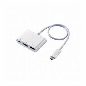 エレコム Type-Cドッキングステーション/PD対応/充電&データ転送用Type-C1ポート/USB3.1(Gen1)1ポート/HDMI1ポート/30cmケーブル/ホワイ 