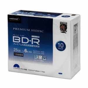 10個セット HIDISC BD-R 6倍速 映像用デジタル放送対応 インクジェットプリンタ対応10枚5mmスリムケース入り HDVBR25RP10SCX10(代引不可)