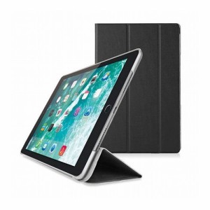 エレコム 9.7インチ iPad 2018年モデル&2017年モデル フラップカバー 背面クリア ソフトレザー 2アングル スリープ対応 ブラック TB-A18R