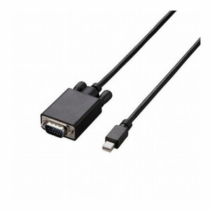 エレコム Mini DisplayPort-VGA変換ケーブル/2m/ブラック AD-MDPVGA20BK(代引不可)【送料無料】