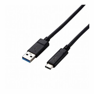 エレコム USB3.1ケーブル/Gen2/A-Cタイプ/認証品/3A出力/1.0m/ブラック USB3-AC10NBK(代引不可)