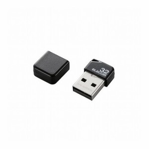 エレコム USBメモリ/USB2.0/小型/キャップ付/32GB/ブラック MF-SU2B32GBK(代引不可)【送料無料】