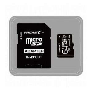HIDISC microSDHCカード 64GB CLASS10 UHS-1対応 高速転送 Read80 SD変換アダプタ付き HDMCSDX64GCL10UIJP3(代引不可)