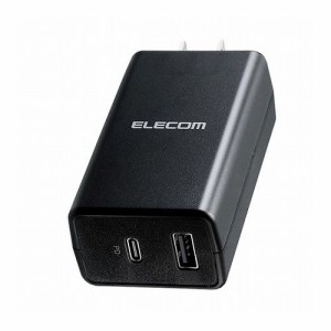 エレコム ACアダプター スマホ充電器 タイプCポート×1 USB-Aポート×1 コンパクト ブラック ACDC-PD1757BK(代引不可)【送料無料】