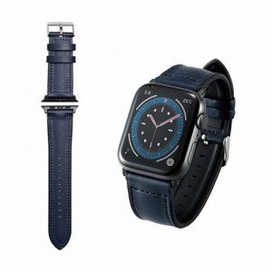 エレコム アップルウォッチ Apple Watch バンド SE 6 5 4 (44mm) SE 3 2 1 (42mm) レザー ネイビー AW-44BDLHVNV(代引不可)【送料無料】