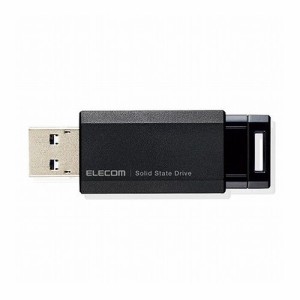 エレコム SSD 外付け ポータブル 250GB 小型 ノック式 USB3.2(Gen1)対応 ブラック PS4/PS4Pro/PS5 ESD-EPK0250GBK(代引不可)【送料無料】