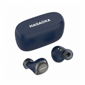 NAGAOKA Bluetooth5.0対応 オートペアリング機能搭載 長時間連続再生完全ワイヤレスイヤホン ブルー BT824BL(代引不可)