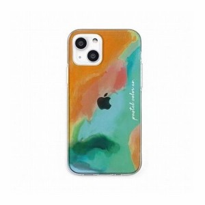 dparks ソフトクリアケース for iPhone 13 Pastel color OrangeGreen DS21167i13(代引不可)