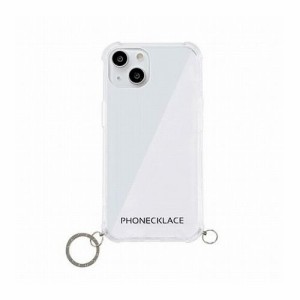 PHONECKLACE ストラップ用リング付きクリアケース for iPhone 13 mini シルバーチャーム PN21586i13MNSV(代引不可)