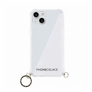 PHONECKLACE ストラップ用リング付きクリアケース for iPhone 13 ゴールドチャーム PN21599i13GD(代引不可)