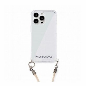 PHONECKLACE ロープショルダーストラップ付きクリアケース for iPhone 13 Pro ベージュ PN21604i13PBG(代引不可)【送料無料】