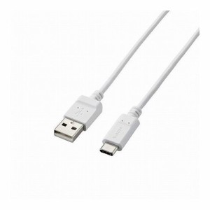 5個セットエレコム Type-C/USB-Cケーブル/スマホ用/USBA-C/認証品/まとまるケーブル/形状記憶/抗菌/1.0m/ホワイト MPA-MAC10NWHX5(代引不