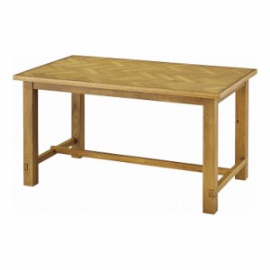 ダイニングテーブル 幅135×奥行80×高さ72 天然木化粧繊維板 オーク 天然木 ラバーウッド ウレタン塗装(代引不可)【送料無料】