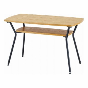 ダイニングテーブル 幅110×奥行60×高さ68 天然木化粧繊維板 オーク ラッカー塗装 スチール(代引不可)【送料無料】